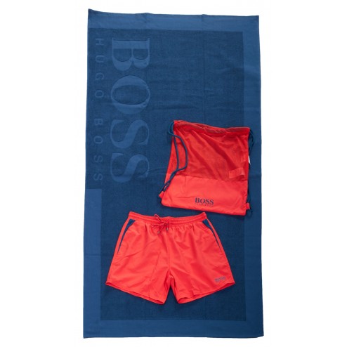 BOSS Beach-Set, Badehose und Badetuch im Beutel